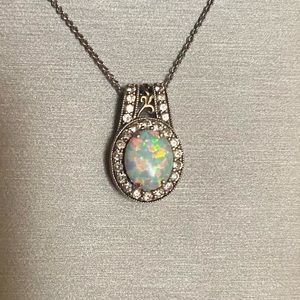 Beautiful opal necklace from Zales. Sterling silver. Excellent condition.